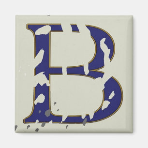 New Orleans Street Blue Letter Tegel "B" Magneet