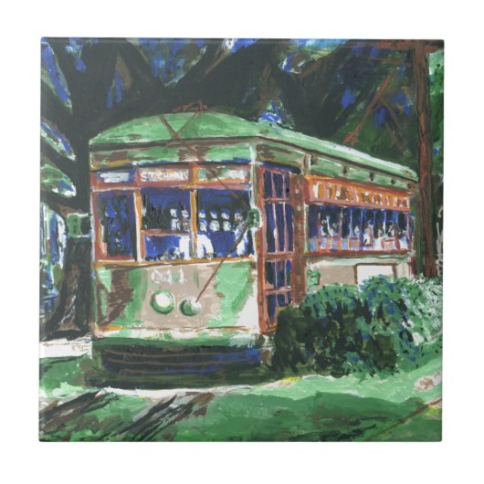 New Orleans Street Car Tegeltje (Voorkant)