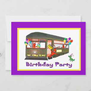 New Orleans Streetcar Birthday (paars) Kaart