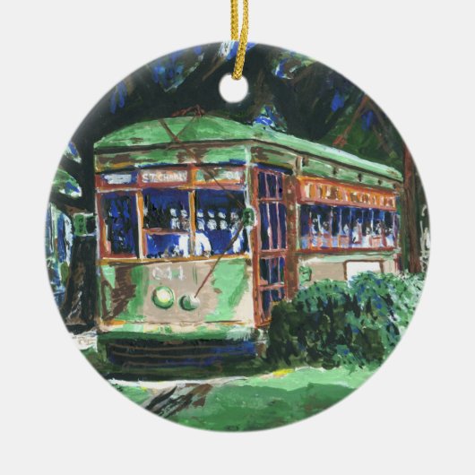 New Orleans Streetcar Keramisch Ornament (Voorkant)