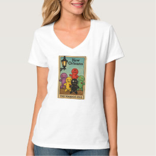 New Orleans thema ontwerp genaamd "The Voodoo V" T-shirt