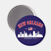 New Orleans Travel Skyline Fridge Magnet (Recto/Verso)