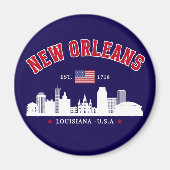 New Orleans Travel Skyline Fridge Magnet (Devant)