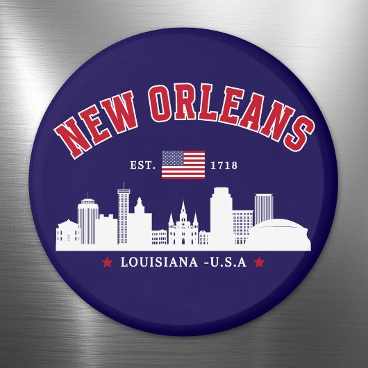 New Orleans Travel Skyline Fridge Magnet