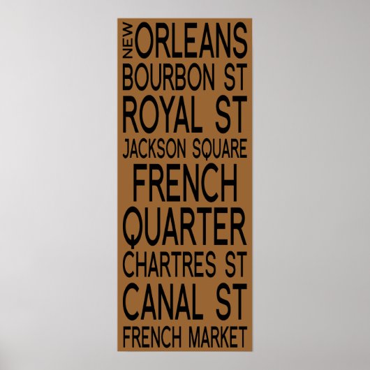 New Orleans | Typografie Poster (Voorkant)