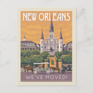 New Orleans, Verenigde Staten   We zijn verhuisd Uitnodiging Briefkaart