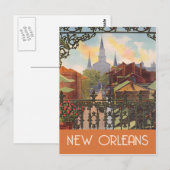 New Orleans vintage reisstijl Briefkaart (Voorkant / Achterkant)