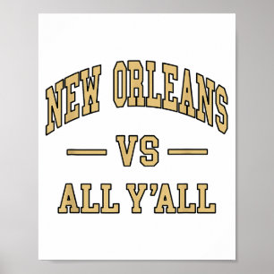 New Orleans Vs All Y'all - Retro Design - Clic Poster