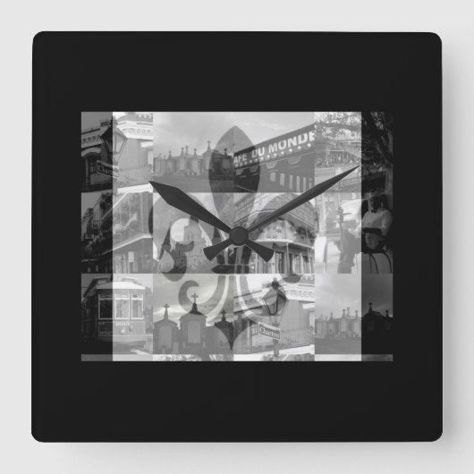 New Orleans [Wall Clock] Vierkante Klok (Voorkant)