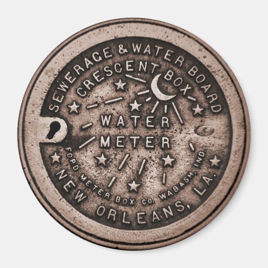 New Orleans Water Meter Hoesje Magneet (Voorkant)