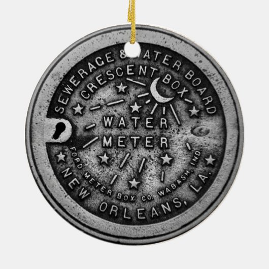 New Orleans Water Meter Hoesje Replica Keramisch Ornament (Achterkant)