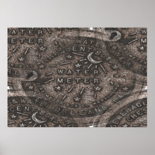 New Orleans Water Meter Wall Art Poster