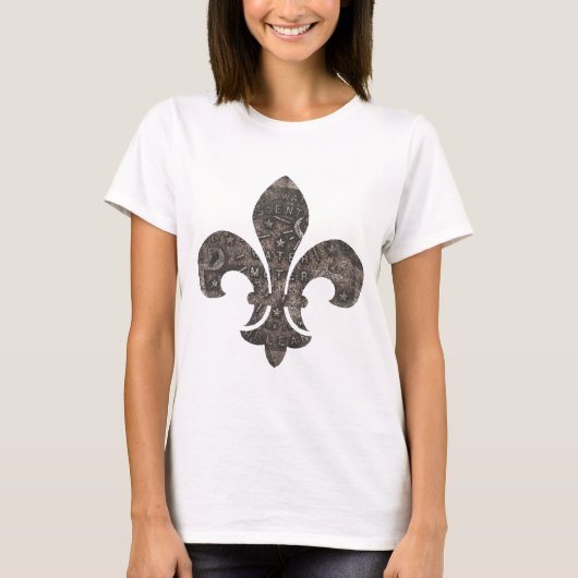 New Orleans Watermeter Lid Fleur de Lid T-shirt (Voorkant)