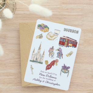 New Orleans Waterverf bruiloft Save The Date