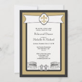 New Orleans Weddenschap Rehearsal Dinner Black Gol Kaart (Achterkant)