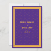 New Orleans Wedding Event Invite (paars) Kaart (Achterkant)