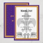 New Orleans Wedding Event Invite (paars) Kaart (Voorkant / Achterkant)