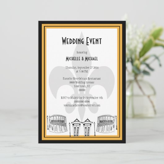 New Orleans Wedding Event nodigt uit Kaart (Staand voorkant)