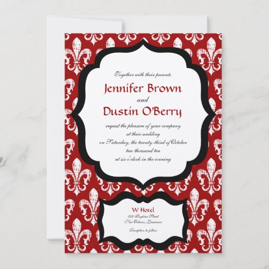 New Orleans Wedding Invitation Kaart (Voorkant)