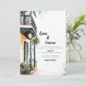 New Orleans Wedding Invitation Kaart (Staand voorkant)