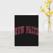 New Paltz New York Souvenir College Style Red Text Kaart (Gele Bloem)