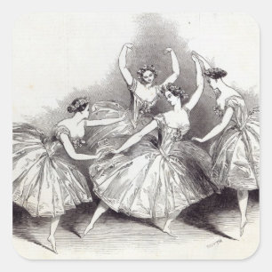 New Pas de Quatre, van Mdlles Vierkante Sticker