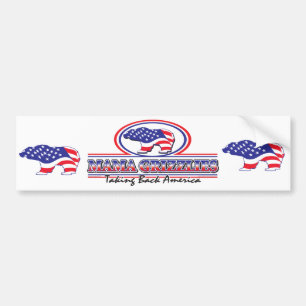 NEW-Patriotic-Grizzly Bumpersticker