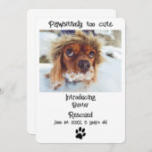 New Pet Dog Announcement Kaart (Voorkant / Achterkant)