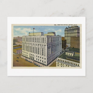 New Post Kantoor Detroit, Michigan - Briefkaart