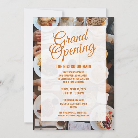 New Restaurant Grand Opening | Bistro Kaart (Voorkant)