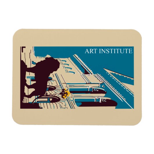 New Retro art institute Chicago adverteren Magneet (Horizontaal)