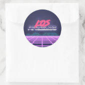 New Retro Wave LA Mountains Ronde Sticker (Tas)
