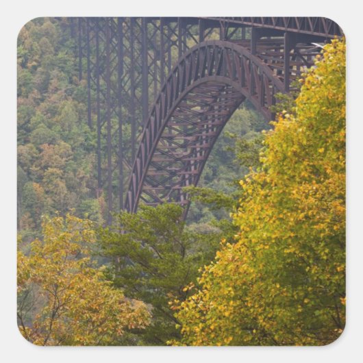 New River Gorge Bridge, New River Gorge Vierkante Sticker (Voorkant)