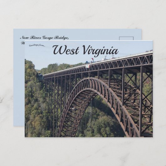 New River Gorge Bridge West Virginia Briefkaart (Voorkant / Achterkant)