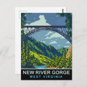 New River Gorge, Brug, WV, Reizen Briefkaart (Voorkant / Achterkant)