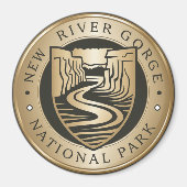 New River Gorge Nationaal Park Gouden embleem Magneet (Voorkant)