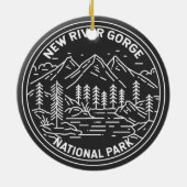 New River Gorge National Park Monoline Keramisch Ornament (Achterkant)