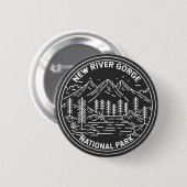 New River Gorge National Park Monoline Ronde Button 5,7 Cm (Voorkant /achterkant)