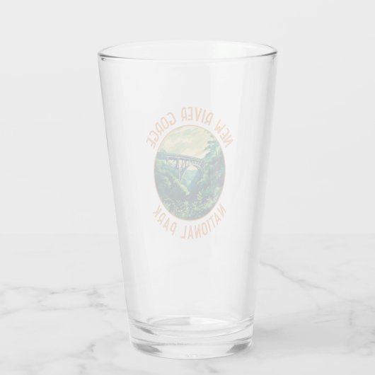 New River Gorge National Park Retro verontrust Glas (Achterkant)