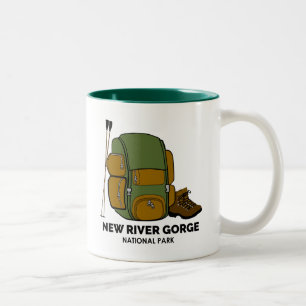 New River Gorge National Park rugzak Tweekleurige Koffiemok