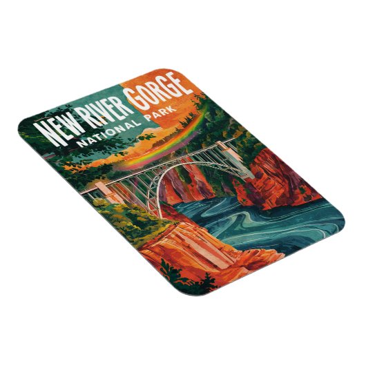 New River Gorge National Park Waterverf Design Magneet (Rechterzijde)