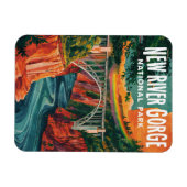 New River Gorge National Park Waterverf Design Magneet (Horizontaal)