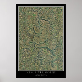 New River Gorge National River Satellite Map Poster