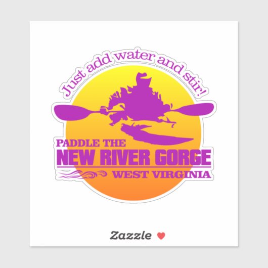 New River Gorge (zonsondergang) Sticker (Vel)