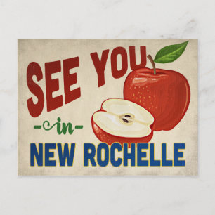 New Rochelle New York Apple - Vintage Travel Briefkaart