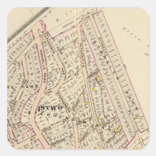 New Rochelle wards 1, 3, New York Vierkante Sticker