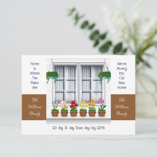 New Roots & Blooming Views New Home Announcement Aankondiging (Staand voorkant)