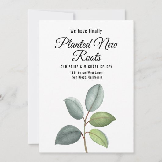 New Roots Planted New Home Moving Flat  Aankondiging (Voorkant)