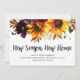 New Season New Home Herfst Autumn Sunflower Moving Aankondiging
