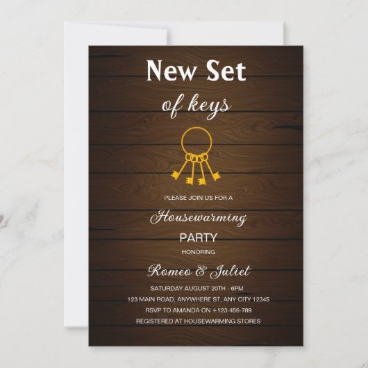 New Set Of Keys Homewarming Invitation (Devant)